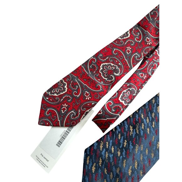 PACO RABANNE Set of 2 Red Blue Vintage Mens Ties - Picture 2 of 7